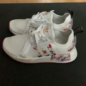 Adidas white floral NMD’s